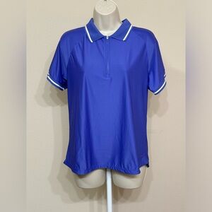 Mondetta Women’s Purple Short Sleeve Collared 1/4 Zip Stretch Soft Polo Shirt M